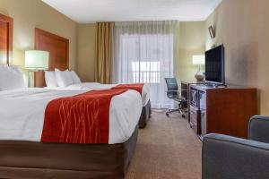 Comfort Inn Albuquerque Airport tesisinde bir odada yatak veya yataklar