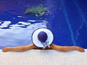 The swimming pool at or close to Don Luis Hostal - Sucursal Galeana - Tecolutla