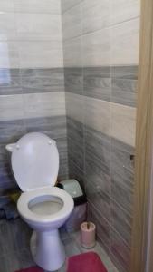ジヴェエヴォにあるДвухкомнатная квартираのバスルーム(白いトイレ付)が備わります。