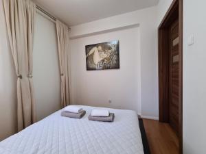 Łóżko lub łóżka w pokoju w obiekcie Lux Apartment Art