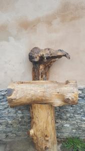 a tree stump with a mushroom on top of it at B & B La Guiette in Casteldelfino