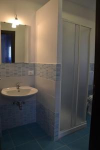 un bagno con lavandino e doccia di A Due Passi da Erice B&B a Erice