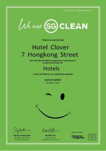 Ein Zertifikat, Auszeichnung, Logo oder anderes Dokument, das in der Unterkunft Hotel Clover 7 ausgestellt ist