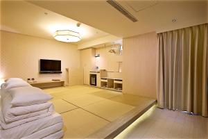 TV a/nebo společenská místnost v ubytování Chihpen Century Hotel