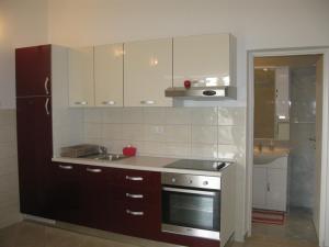Kuchyň nebo kuchyňský kout v ubytování Apartmani Orhideja