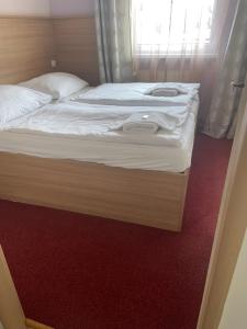 Uma cama ou camas num quarto em Hotel U Císaře