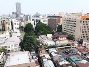 an aerial view of a city with buildings at Citadines Central Shinjuku Tokyo in Tokyo