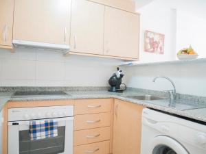 a kitchen with a sink and a dishwasher at Residencial Sierra de Irta in Alcossebre