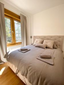 - une chambre avec un grand lit et 2 oreillers dans l'établissement Vila Elsa I S32, à Zlatibor