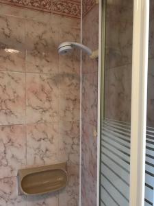 a bathroom with a shower with a toilet in it at Coach and Horses in Barnard Castle