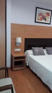 A bed or beds in a room at Hotel Alda Barraña Playa