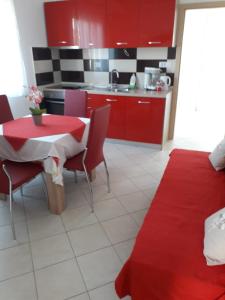 Kuchyň nebo kuchyňský kout v ubytování Apartments Sandra