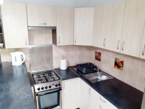 Η κουζίνα ή μικρή κουζίνα στο Apartament nad Jeziorem Sławskim +8 φωτογραφίες