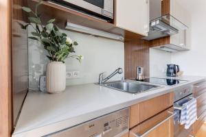 Virtuvė arba virtuvėlė apgyvendinimo įstaigoje Teichmann Premium Apartments