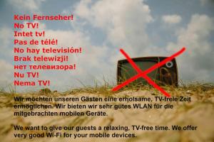 a flyer with a picture of a tv in the grass at Hale Aloha in Felde