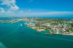 an aerial view of a small island in the water at Fitch Lodge - Key West Historic Inns in Key West