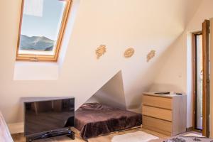 Televízia a/alebo spoločenská miestnosť v ubytovaní Apartamenty Liptowskie Hale Zakopane