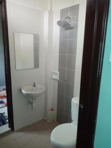 a bathroom with a white toilet and a sink at Ms Homestay jeli in Jeli +13 photos