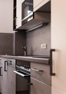 Kuchyň nebo kuchyňský kout v ubytování Gästehaus Erika - by myNests