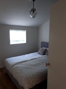 1 dormitorio con cama y ventana en Diekinkshof en Laren