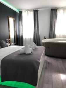Posteľ alebo postele v izbe v ubytovaní Apartment Zagreb Jacuzzi