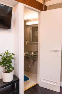 Habitación con baño con lavabo y aseo. en Brabantdam 44 self check in en Ghent