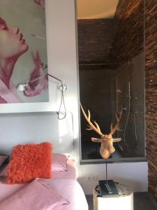 Posteľ alebo postele v izbe v ubytovaní Pfändertraum Luxus Ferienhaus