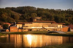 a large building next to a body of water at Theodora Golf Club in Alba Iulia