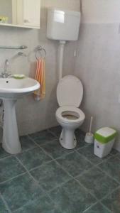 un baño con inodoro y lavabo en Vladone 2, en Vršac