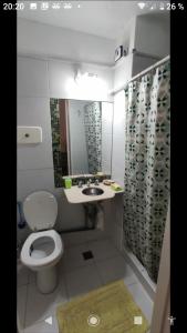 a small bathroom with a toilet and a sink at AGRADABLE STUDIO EN PALERMO in Buenos Aires