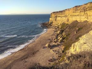 uma vista para o oceano e uma praia rochosa em Casa Dos Cedros em Setúbal