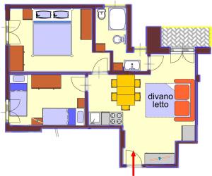 Naktsmītnes Residence Olivotti telpu plāns