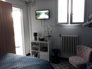 TV a/nebo společenská místnost v ubytování STUDIO coquet Terrasses de Saint Germain