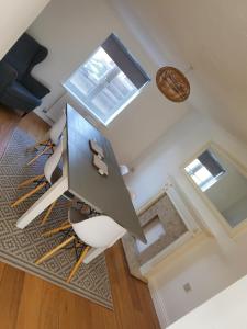 an overhead view of a office with a desk and chairs at SunnyVale in Barry