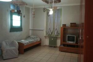 a bedroom with a bed and a tv in a room at T Rooms - Appartamento Dafne in Casale Monferrato