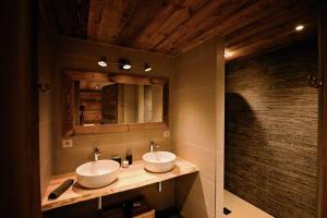 Koupelna v ubytování chalet coup de coeur+véhicule 4*4 ; 9 places à dispo + 34 fotografií