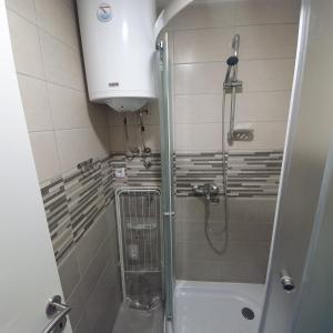 a bathroom with a shower and a sink at Apartman Holand in Banja Koviljača