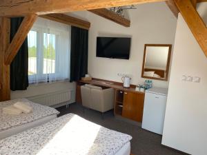 Postel nebo postele na pokoji v ubytování Čtyři pokoje