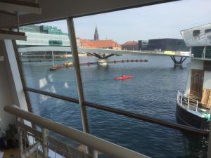 a view of a river from a cruise ship at Hotel CPH Living in Copenhagen