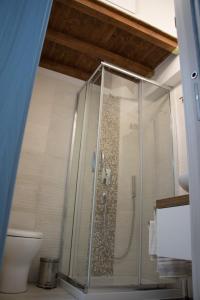 シラクーサにあるMy Houseのバスルーム(ガラス張りのシャワー、トイレ付)