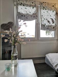 Postel nebo postele na pokoji v ubytování Gästehäuschen „kleine Auszeit“