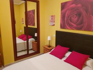 A bed or beds in a room at Apartamentos Dana Sol