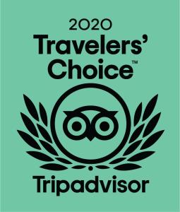 a logo for the travelers choice triadvisor at The Barns in Cromer