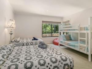 a bedroom with two bunk beds and a window at Seacove in Ventnor