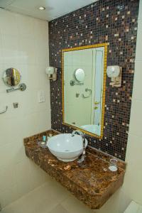 Koupelna v ubytování Dorus Hotel