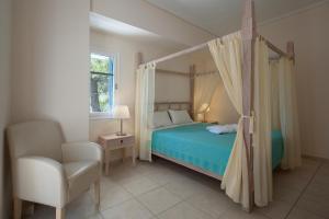 Кровать или кровати в номере Alonissos Beach Bungalows And Suites Hotel