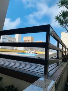 Balkoni atau teres di Apart Hotel Guarujá