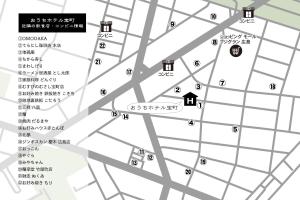 a map of the city of osaka with the number of mosques at OUCHI HOTEL Takaramachi in Hiroshima