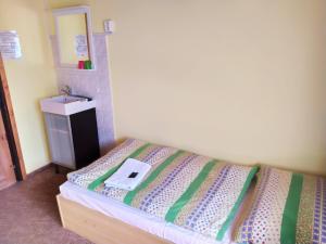 Postel nebo postele na pokoji v ubytování Lesní Bouda