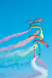 リド・ディ・イエゾロにあるVilla Mariucciaの空を飛ぶ凧の群れ